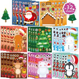Christmas Face Stickers For Kids & Adults, Cute Merry Christmas Party Sticker Set, Santa, Deer & Snowman Designs For Crafts