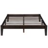 Full size Solid Wood Platform Bed Frame in Dark Brown