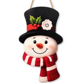 Christmas Decorations  Winter Snowman Wooden Welcome Sign For Front Door