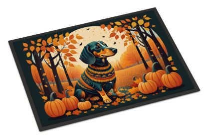NEW Dachshund Fall Doormat Front Door Mat Indoor Outdoor Rugs for Entryway, Non Slip Washable Low Pile, 18H X 27W