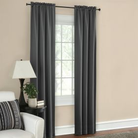 Solid Blackout Curtain Panel Pair, Set of 2, Charcoal Gray, 30'W x 84'L