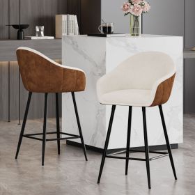 26.5'' Modern - Style counter height bar stools, with comfortable upholstery,durable metal legs ensure stability