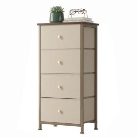 4-drawer storage cabinet - suitable for bedrooms, living rooms, and wardrobes (Option: Khaki)