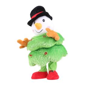 1Pc Penguin Or Elk Or Snowman Electric Dancing Singing Plush Toy Twisting Snowman Toy Talking Interactive Mimicking Funny Songs Wiggly Dance Kid (Option: Snowman)