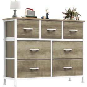 Desser For Bedroom With 7 Fabric Drawers Organizer Storage Closet Chest Clothes For Living Room Display Cabinet Of Furniture (Option: oak)