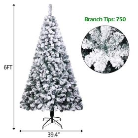 Green Flocking 6ft, 750 Branches, Automatic Tree Structure, PVC Material Christmas Tree (Option: 6Ft)
