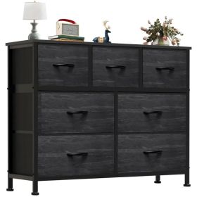 Desser For Bedroom With 7 Fabric Drawers Organizer Storage Closet Chest Clothes For Living Room Display Cabinet Of Furniture (Option: Wood black)