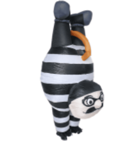 Inflatable Robber Costume For Adults Halloween Funny Blow-Up Costume (Color: Black)