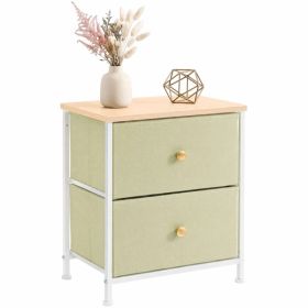 Double drawer bedside table - suitable for bedrooms and living rooms, 20 inches high (Option: light green/1p)