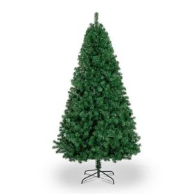 7ft 881 Branch Half Christmas Tree With 230LED Lights PVC Branch Iron Bracket Tender Green Christmas Tree (Option: As picture)