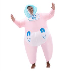 Men's Inflatable Costume Boys Giant Blow Up Party Halloween Christmas Child Baby Cosplay, Adult Size (Color: Pink)