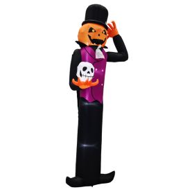 12ft Caped Pumpkin Man, Halloween Inflatable Decoration 12V (Option: Caped pumpkin man)
