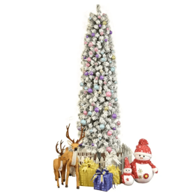 Pencil Flocking Christmas Tree (Color: White)