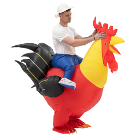 Inflatable Ride-on Rooster Costume Blow Up SuitFancy Dress Funny Jumpsuit Costume ForHalloween Christmas Party (Option: Rooster)